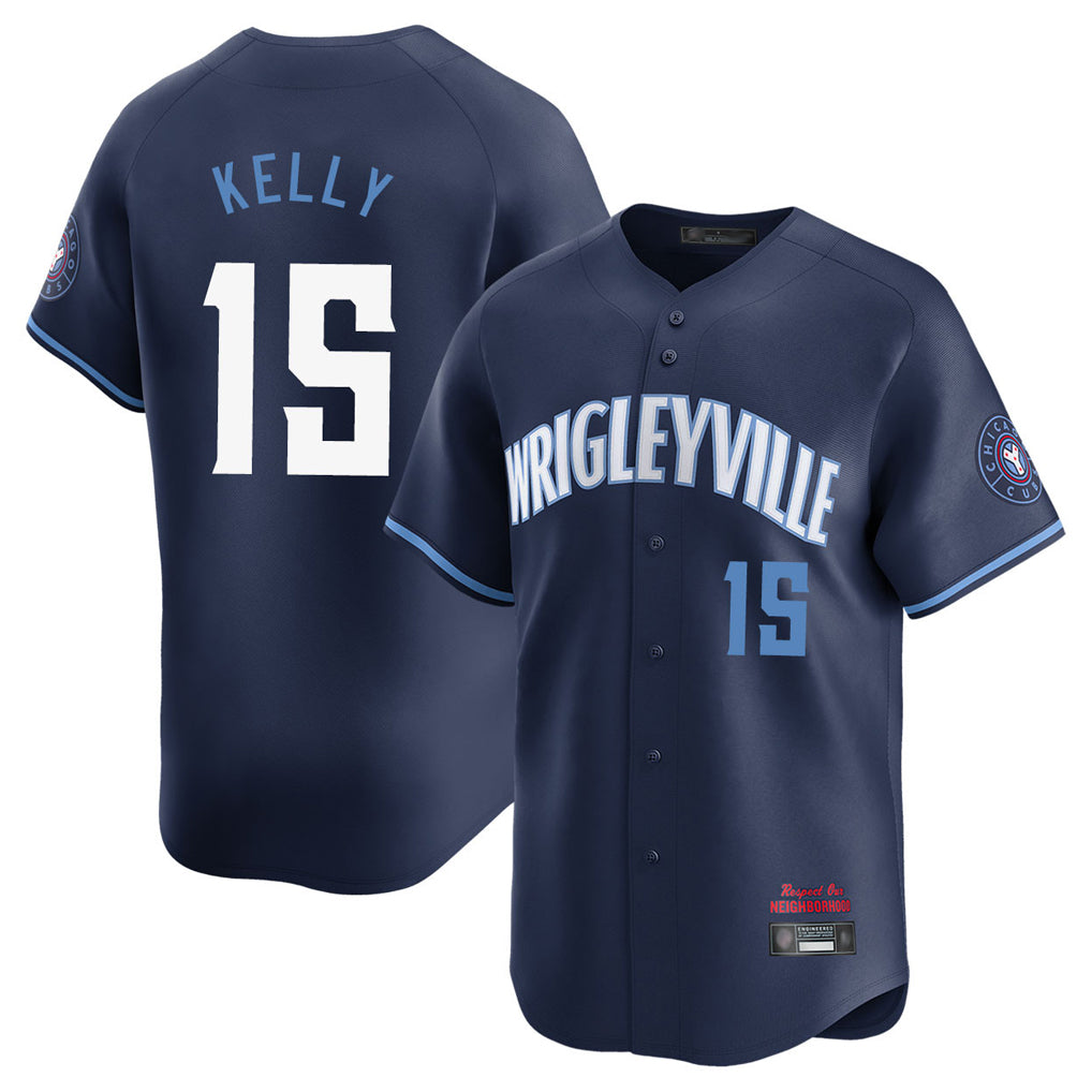 Chicago Cubs #15 Carson Kelly Player Navy BUTLER City Connect Limited Home Stitched Jerseys