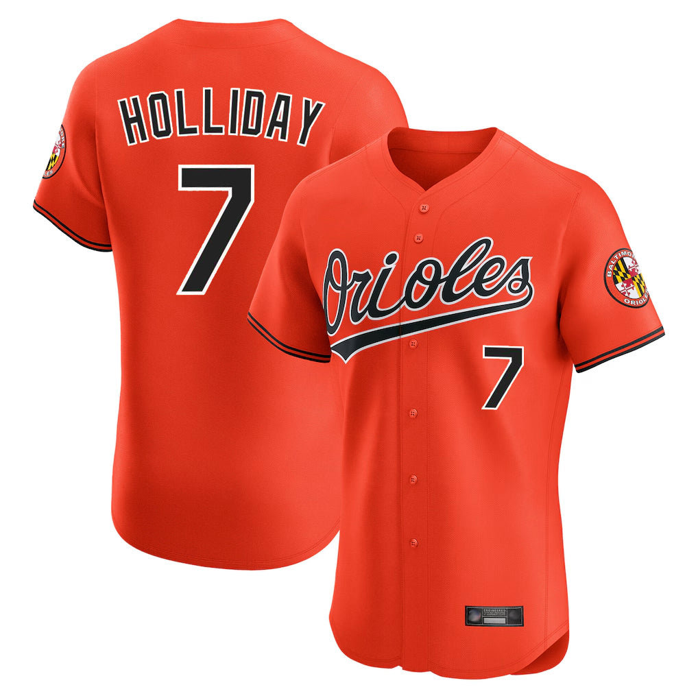 Baltimore Orioles #7 Jackson Holliday Player Orange BUTLER Limited Elite Home Game Stitched Jerseys