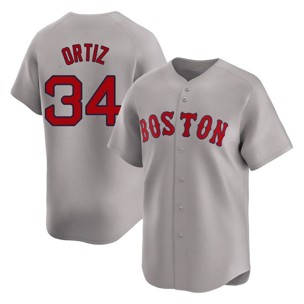 Boston Red Sox #34 David Ortiz Player Gray BUTLER Road Limited Home Game Stitched Jerseys1