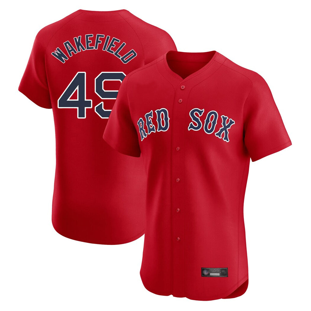Boston Red Sox #49 Tim Wakefield Player Red BUTLER Limited Elite Home Game Stitched Jerseys1