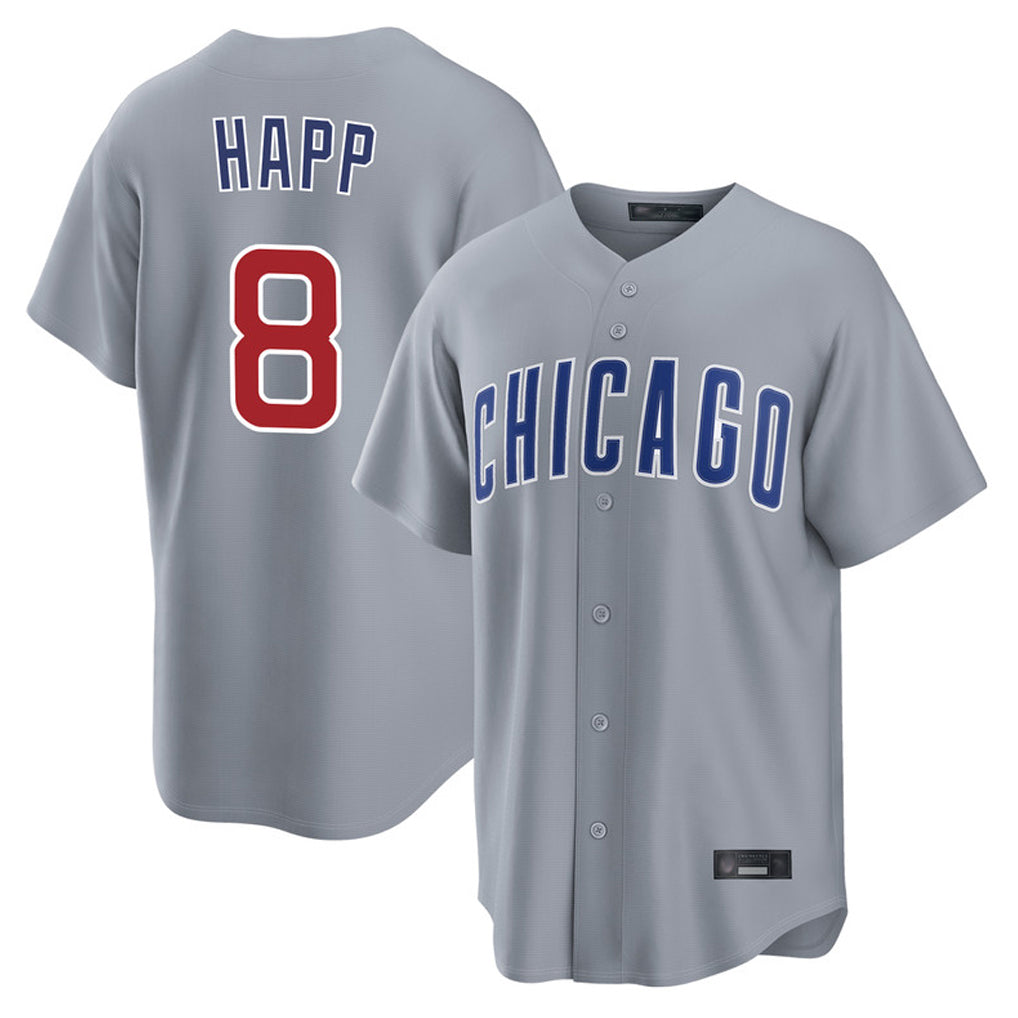 Chicago Cubs #8 Ian Happ Player Gray BUTLER Home Game Stitched Jerseys