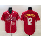 Philadelphia Phillies #12 Kyle Schwarber Red BUTLER 2024 City Connect Limited Stitched Jerseys