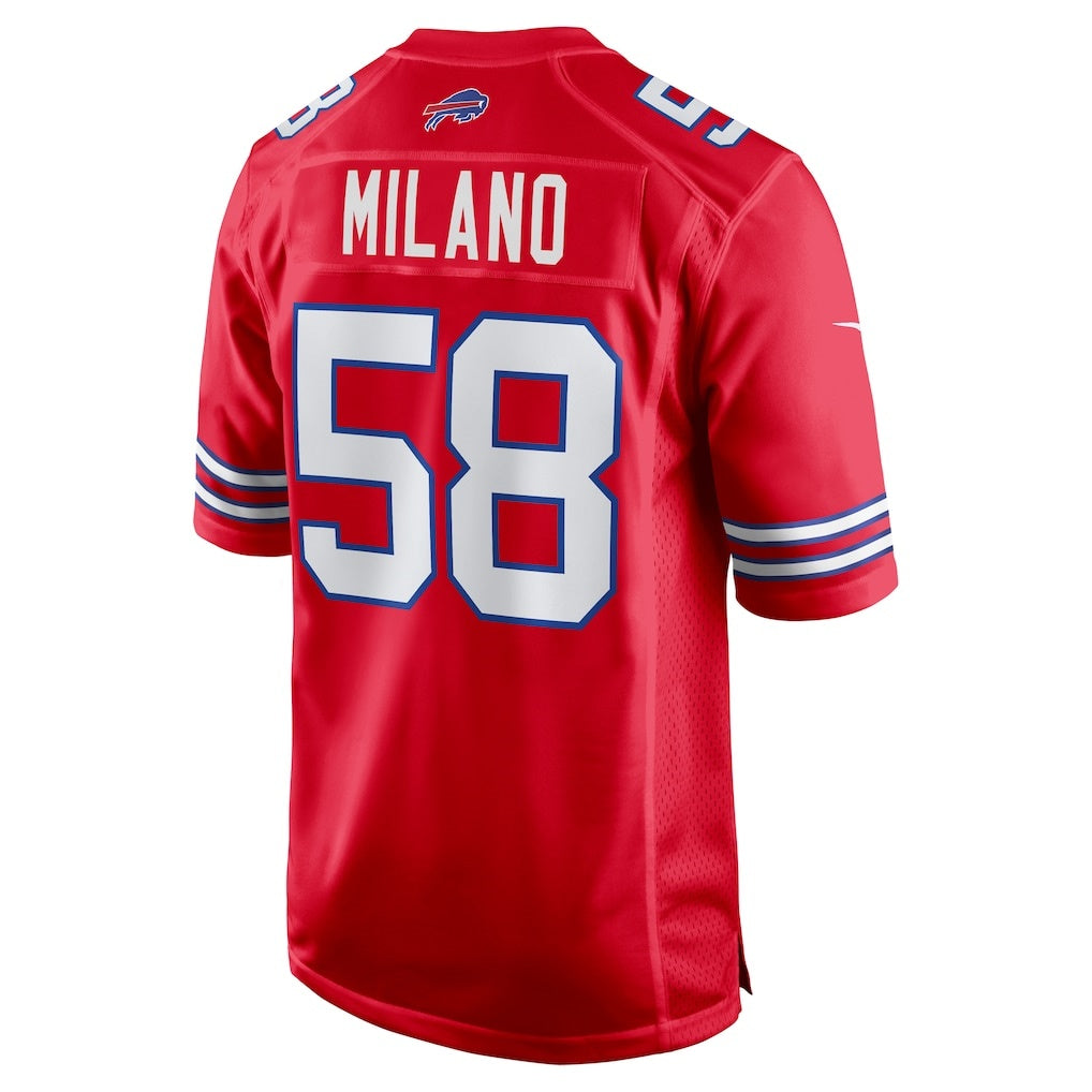 B.Bills #58 Matt Milano Red BUTLER Alternate Game Jersey