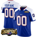 Custom B.Bills Active Player Blue White BUTLER 2023 F.U.S.E. AFC East Champions Ptach Stitched Jersey