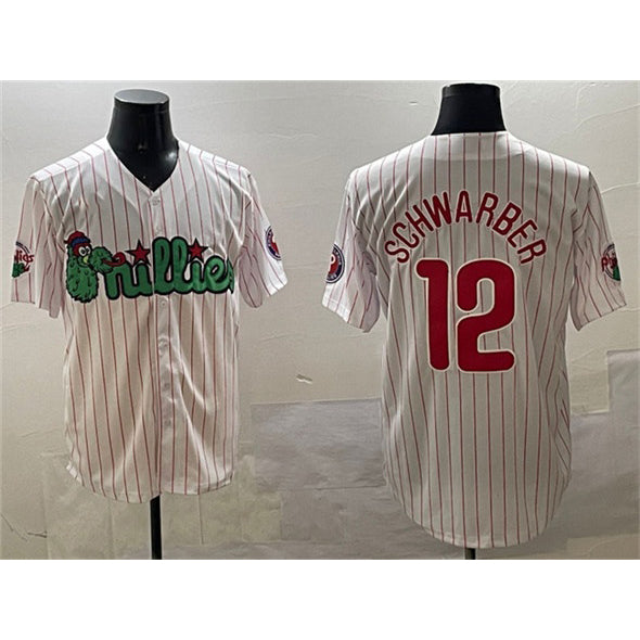 Philadelphia Phillies #12 Kyle Schwarber White BUTLER Phanatic Cool Base Stitched Jersey