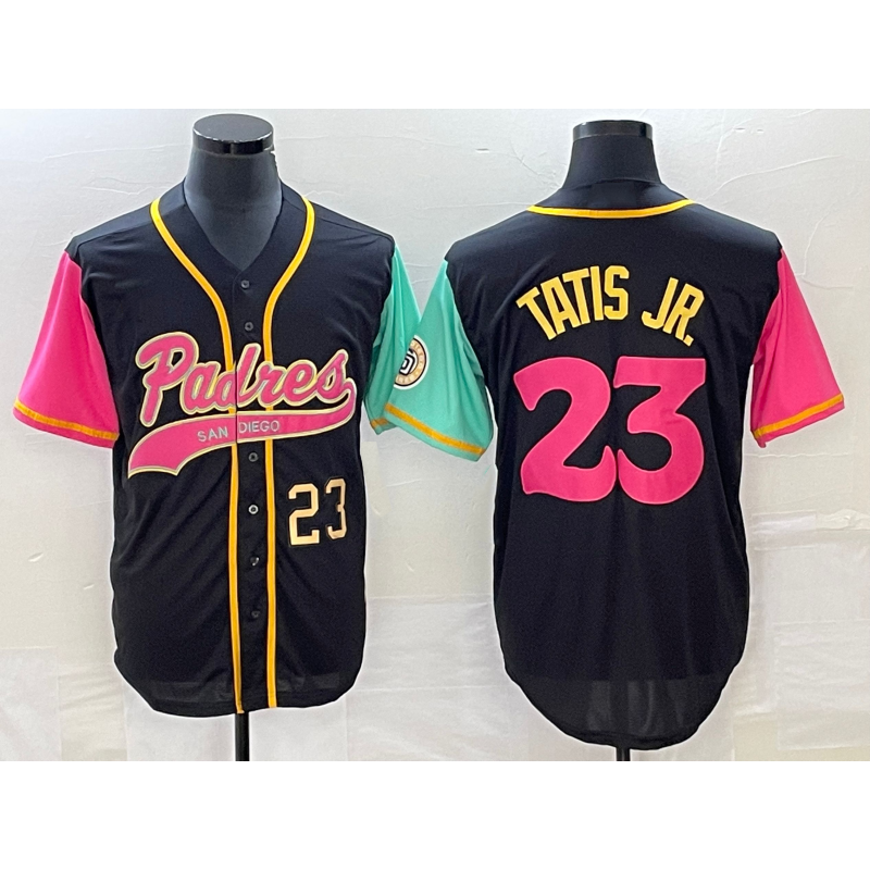 San Diego Padres #23 Fernando Tatis Jr Number Black BUTLER NEW 2023 City Connect Cool Base Stitched Jersey