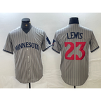 Minnesota Twins #23 Royce Lewis 2023 Grey BUTLER Home Team Cool Base Stitched Jersey