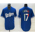 Los Angeles Dodgers #17 Shohei Ohtani Mexico Blue BUTLER Cool Base Stitched Jerseys
