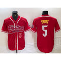 Philadelphia Phillies #5 Bryson Stott Number Red BUTLER Cool Base Stitched Jerseys