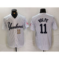 New York Yankees #11 Anthony Volpe White BUTLER Pinstripe Fashion Cool Base Jerseys