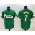 Philadelphia Phillies #7 Trea Turner Kelly Green BUTLER Cool Base Jersey