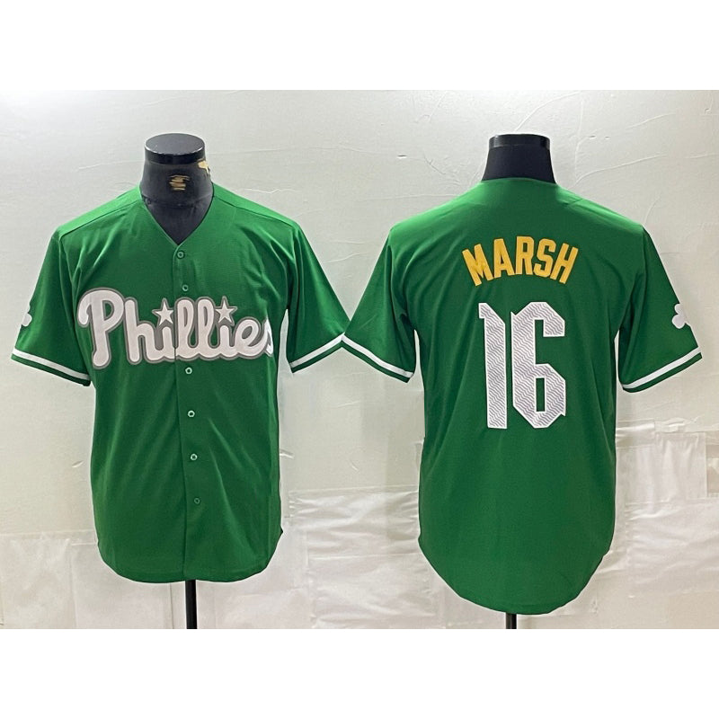 Philadelphia Phillies #16 Brandon Marsh Green BUTLER 2024 City Connect Stitched Jersey