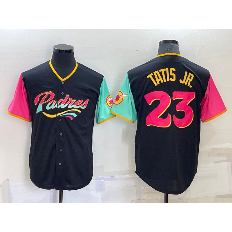 San Diego Padres #23 Fernando Tatis Jr Black BUTLER 2022 City Connect Cool Base Stitched Jersey