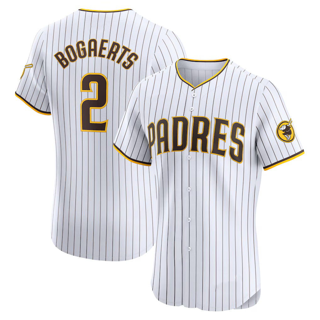 San Diego Padres #2 Xander Bogaerts White BUTLER Home Elite Jersey