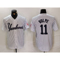 New York Yankees #11 Anthony Volpe White BUTLER Pinstripe Fashion Cool Base Jersey 2