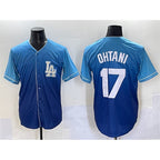 Los Angeles Dodgers #17 Shohei Ohtani Blue BUTLER Stitched Jersey