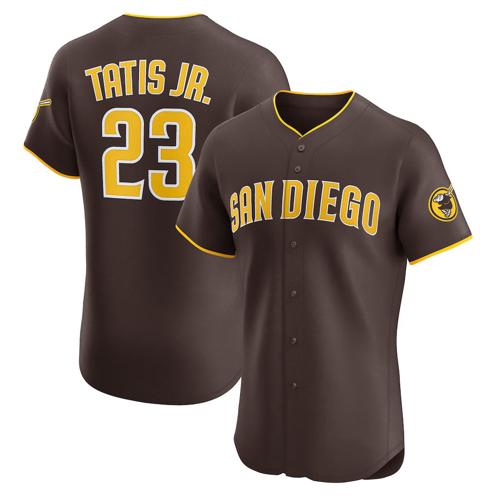 San Diego Padres #23 Fernando Tatis Jr. Brown BUTLER Road Elite Jersey