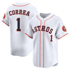 Houston Astros #1 Carlos Correa White BUTLER Home Limited Player Jersey
