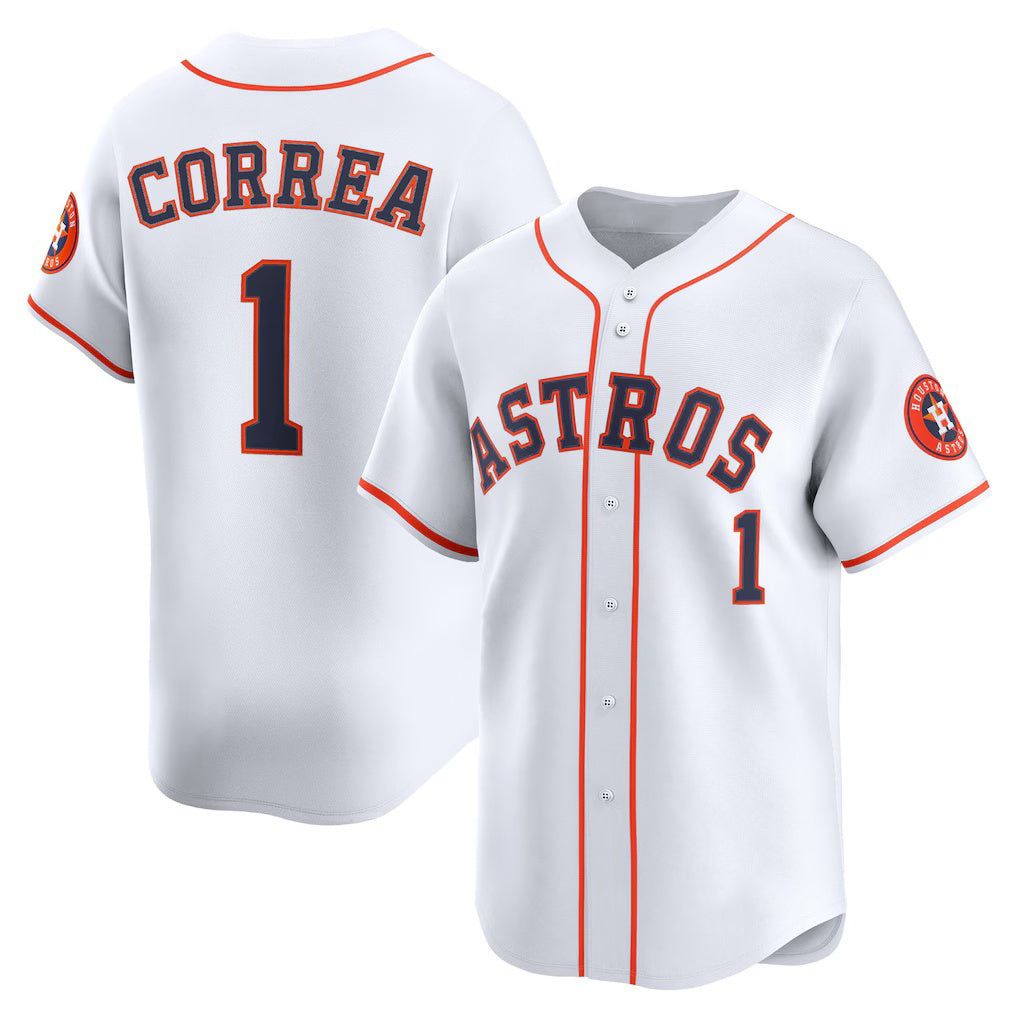 Houston Astros #1 Carlos Correa White BUTLER Home Limited Player Jersey