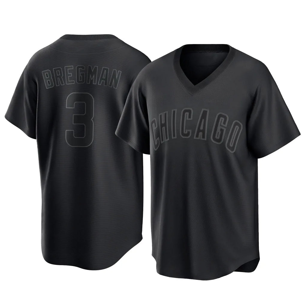 Chicago Cubs #3 Alex Bregman Player Black BUTLER T-shirt Home Game Stitched Jerseys