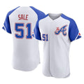 Atlanta Braves #51 Chris Sale Player White BUTLER City Connect Limited Elite Home Game Stitched Jerseys