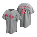 Philadelphia Phillies #12 Kyle Schwarber Gray BUTLER Cool Base Stitched Jersey