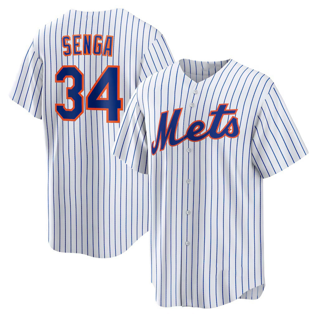 New York Mets #34 Kodai Senga White-Royal BUTLER Home Replica Player Jersey