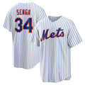 New York Mets #34 Kodai Senga White-Royal BUTLER Home Replica Player Jersey
