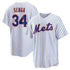 New York Mets #34 Kodai Senga White-Royal BUTLER Home Replica Player Jersey