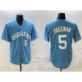 Los Angeles Dodgers #5 Freddie Freeman Light Blue BUTLER Limited Stitched Jersey