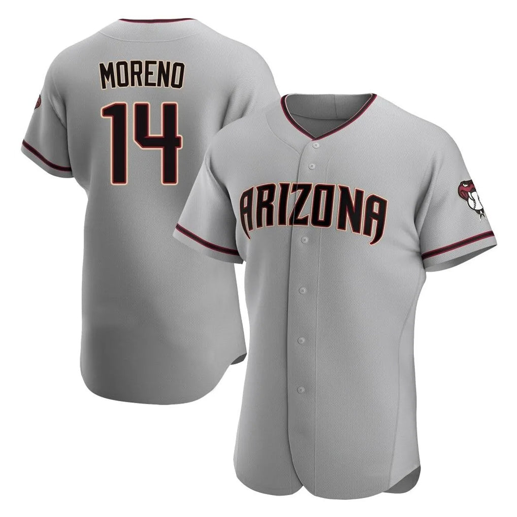 Arizona Diamondbacks #14 Gabriel Moreno Player Gray BUTLER Road Limited Elite Home Game Stitched Jerseys