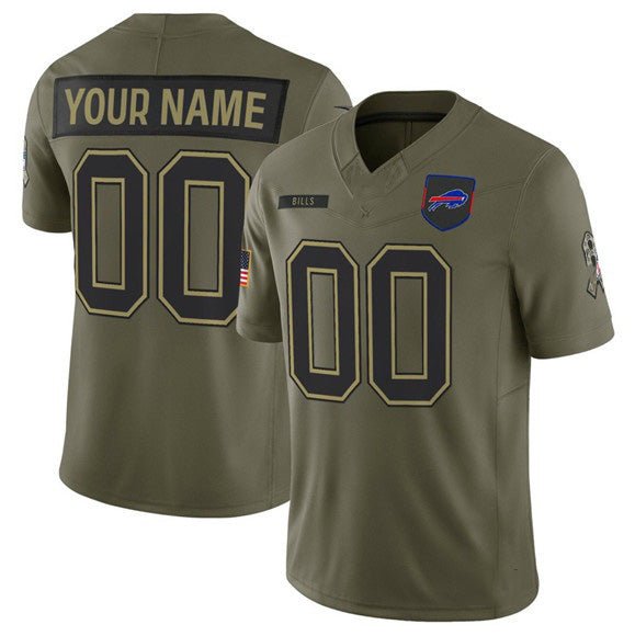Custom B.Bills Active Player Olive BUTLER 2025 Salute to Service Limited Stitched Jersey