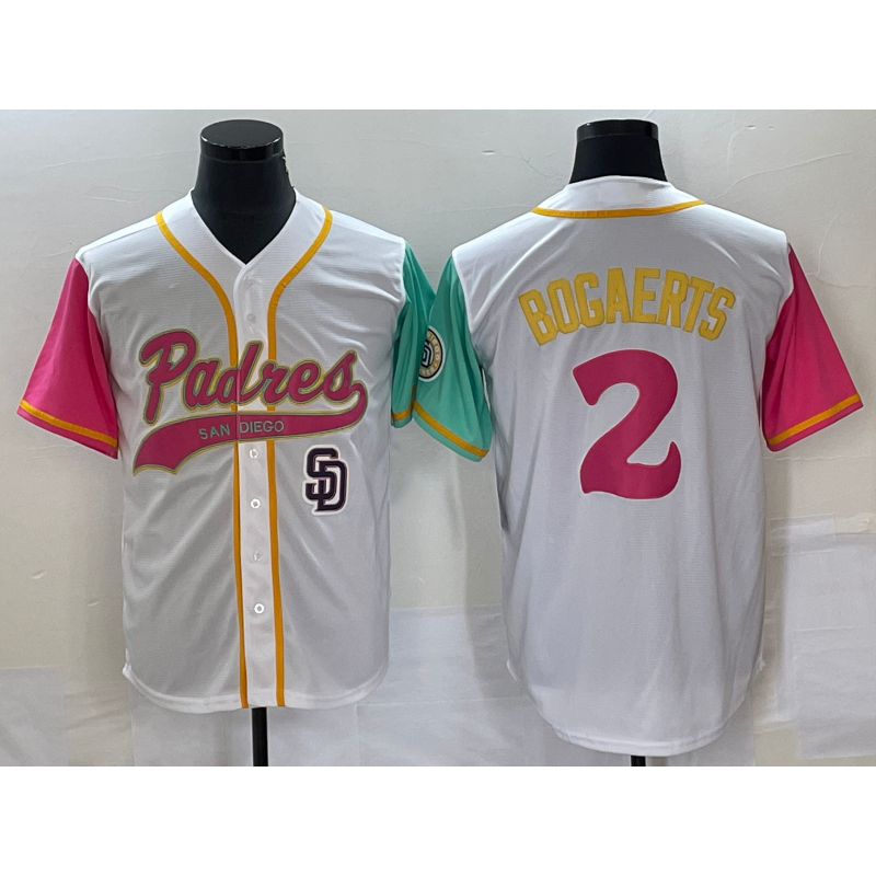 San Diego Padres #2 Xander Bogaerts White BUTLER NEW 2023 City Connect Cool Base Stitched Jersey 4