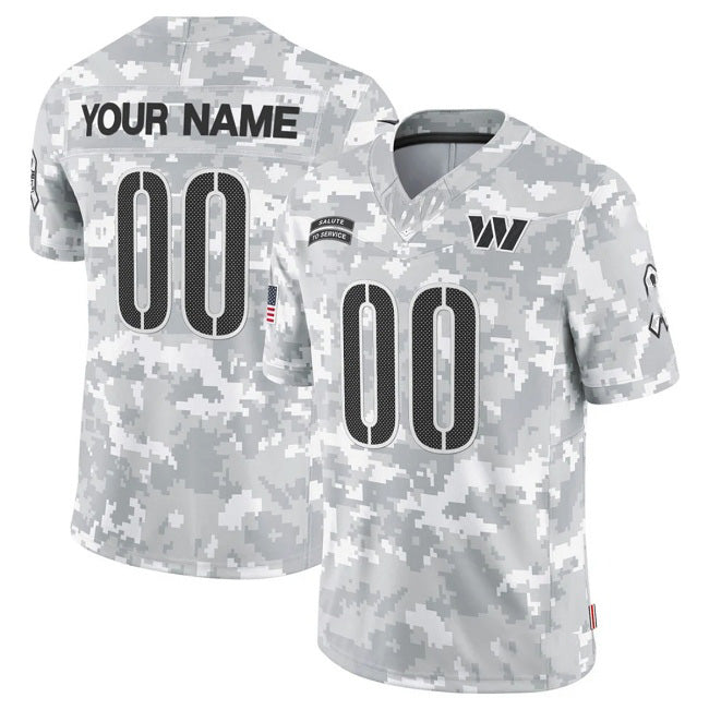 Custom W.Commanders Active Player 2024 F.U.S.E Arctic Camo BUTLER Salute To Service Limited Stitched Jersey