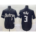 Houston Astros #3 Jeremy Pena Black BUTLER Gothic 'Houston Born Barrio Raised' Limited Stitched Jersey