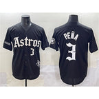 Houston Astros #3 Jeremy Pena Black BUTLER Gothic 'Houston Born Barrio Raised' Limited Stitched Jersey