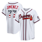 Atlanta Braves #77 Joe Jimenez Player White BUTLER USA 250 Fourth Of July Limited Home Game Stitched Jerseys