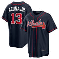 Atlanta Braves #13 Ronald Acuna Jr Player Navy BUTLER Home Game Stitched Jerseys