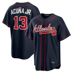 Atlanta Braves #13 Ronald Acuna Jr Player Navy BUTLER Home Game Stitched Jerseys
