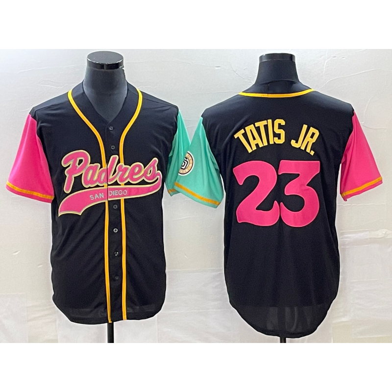 San Diego Padres #23 Fernando Tatis Jr Black BUTLER NEW 2023 City Connect Cool Base Stitched Jersey 2