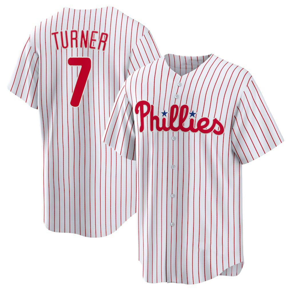 Philadelphia Phillies #7 Trea Turner White BUTLER Home Replica Player Jersey