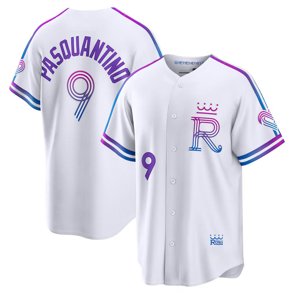 Kansas City Royals #9 Vinnie Pasquantino White BUTLER 2026 City Connect Stadium Jersey