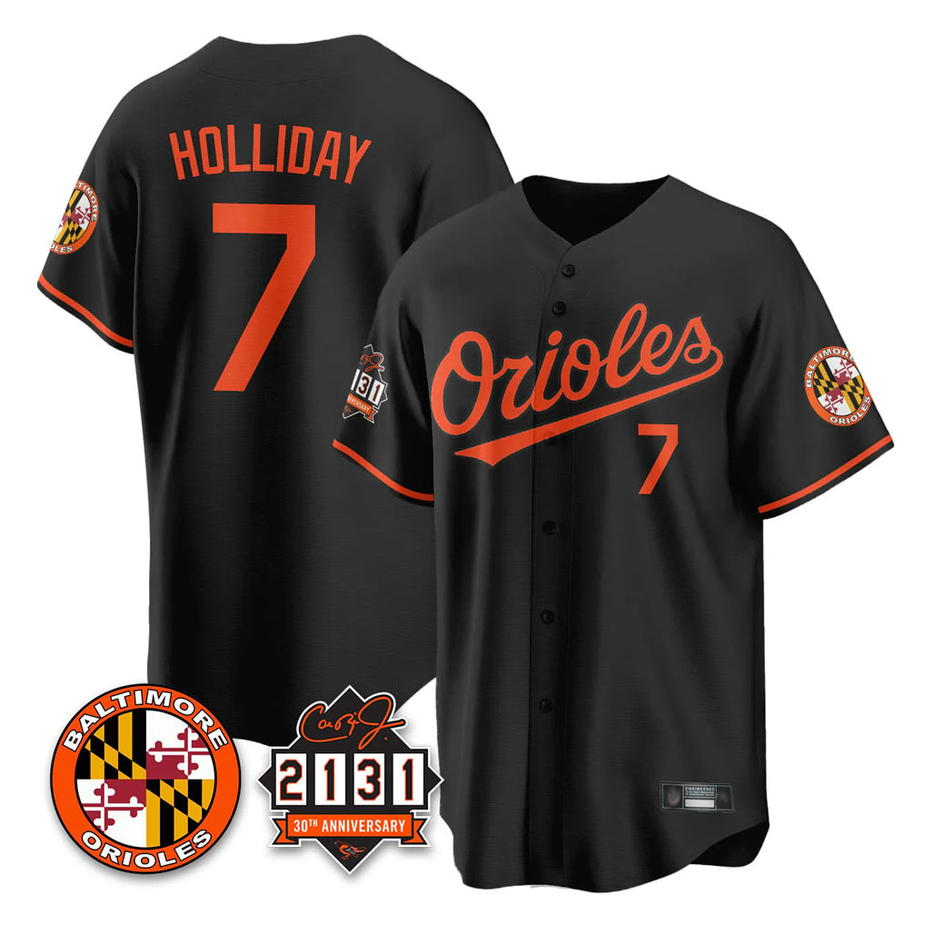 Baltimore Orioles #7 Jackson Holliday Player Black BUTLER 30th Anniversary of 2131 Home Game Stitched Jerseys
