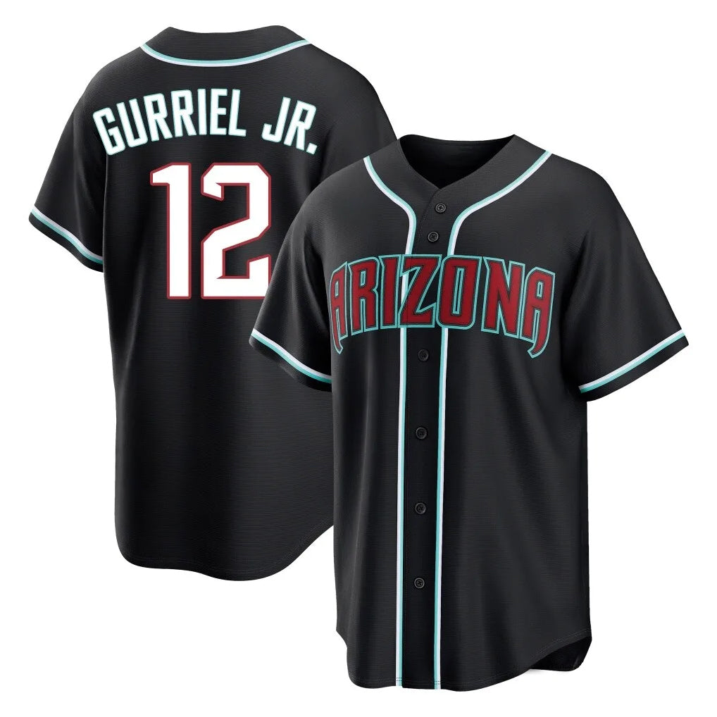 Arizona Diamondbacks #12 Lourdes Gurriel Jr Player Black BUTLER Home Game Stitched Jerseys