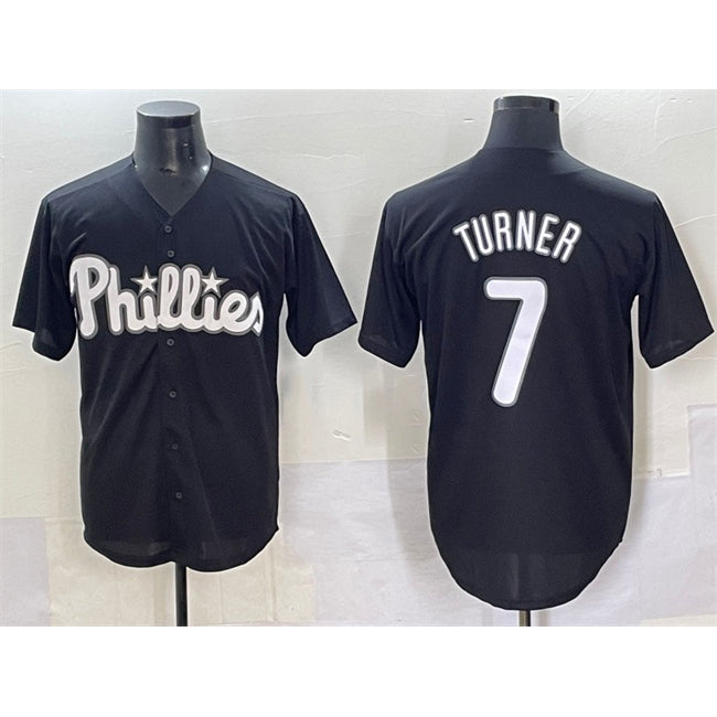 Philadelphia Phillies #7 Trea Turner Black BUTLER Lights Out Limited Stitched Jersey