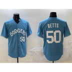 Los Angeles Dodgers #50 Mookie Betts Light Blue BUTLER Limited Stitched Jersey