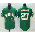 San Diego Padres #23 Fernando Tatis Jr Number Green BUTLER Cool Base Stitched Jersey