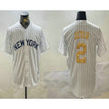 New York Yankees #2 Derek Jeter White BUTLER Pinstripe Name Fashion Cool Base Jersey