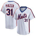 New York Mets #31 Mike Piazza White BUTLER Throwback Cooperstown Collection Limited Jersey