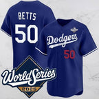 Los Angeles Dodgers #50 Mookie Betts Blue BUTLER 2025 World Series Vapor Limited Stitched Jersey